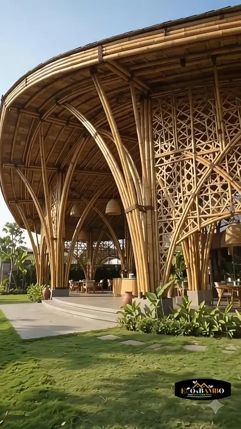 AI-generated reel for ECO BAMBO client by Mazhar Abbasi — bamboo structure showcase